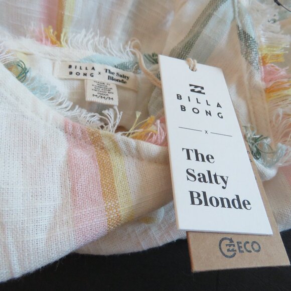 BILLABONG X THE SALTY BLONDE Sunny Stripes Candy Stripe Gauzy Mini Sun Dress NWT - Picture 15 of 15